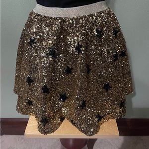 Gold Sequins Girls Skirt Size Large Used ♻️